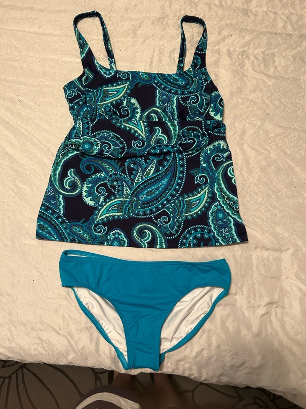 Lands' End Swimsuit paisley print with underwire